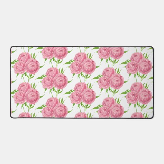 patroon van de waterverf van Peony bouquet Bureaumat (Voorkant)