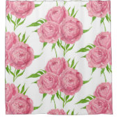 patroon van de waterverf van Peony bouquet Douchegordijn (Voorkant)
