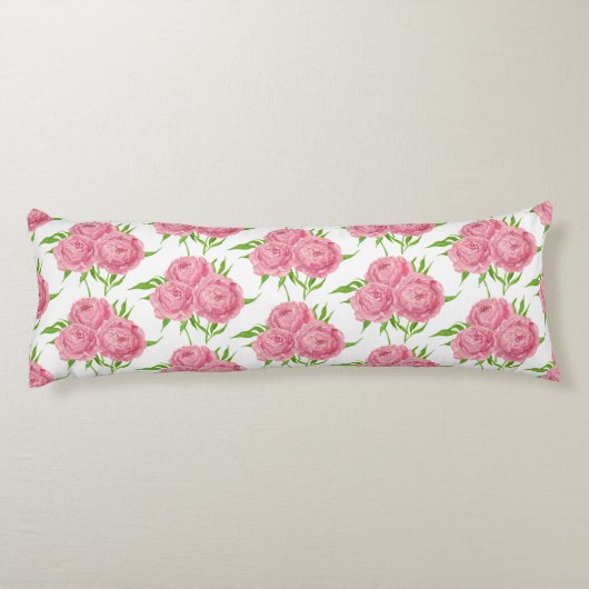 patroon van de waterverf van Peony bouquet Lichaamskussen (Achterkant)