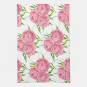 patroon van de waterverf van Peony bouquet Theedoek (Verticaal)