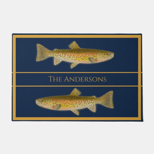 patroon van de waterverf van vissen deurmat (Voorkant)