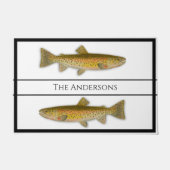  patroon van de waterverf van vissen Zwart wit Deurmat (Voorkant)