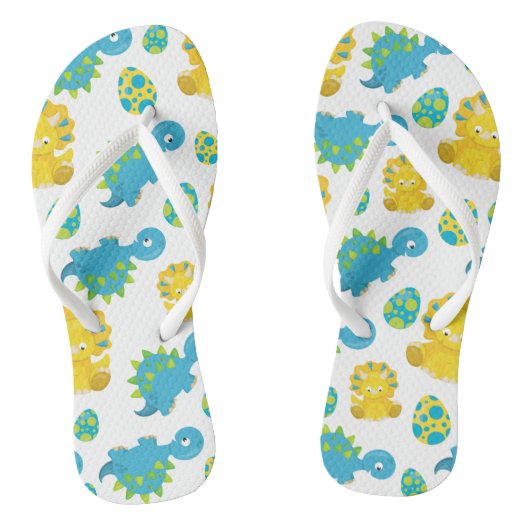 Patroon Van Dinosauriërs, Knuffel Dinosauriërs, Ba Teenslippers (Voetbed)