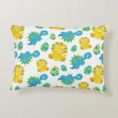 Patroon van dinosaurussen, luidopersen, Baby Dino Accent Kussen (Achterkant)