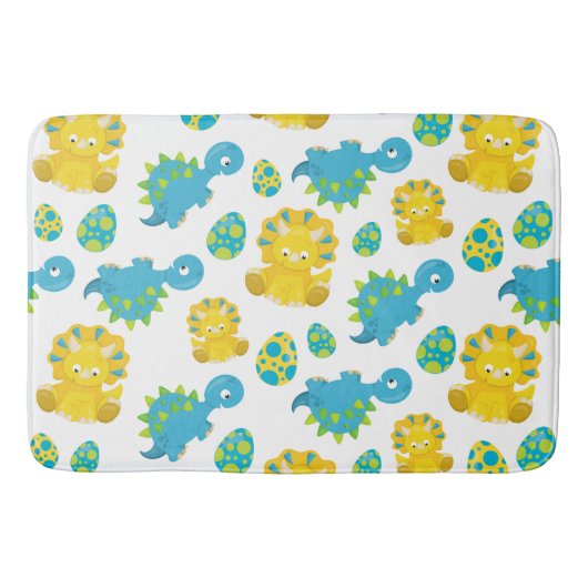 Patroon van dinosaurussen, luidopersen, Baby Dino Badmat (Voorkant)