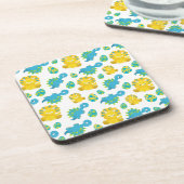 Patroon van dinosaurussen, luidopersen, Baby Dino Bier Onderzetter (Linkerzijde)