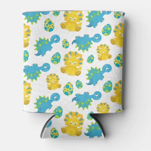 Patroon van dinosaurussen, luidopersen, Baby Dino Blikjeskoeler (Voorkant)