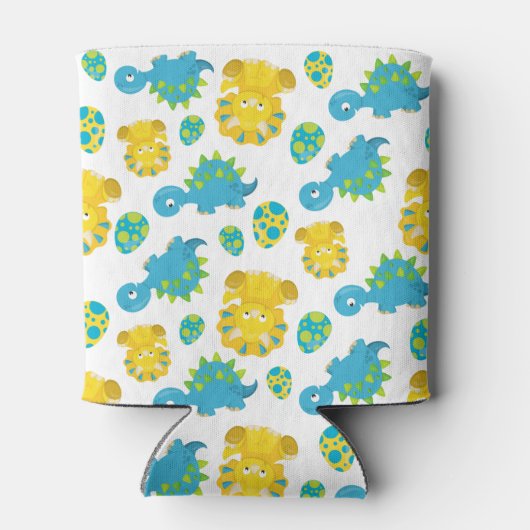 Patroon van dinosaurussen, luidopersen, Baby Dino Blikjeskoeler (Achterkant)