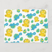 Patroon van dinosaurussen, luidopersen, Baby Dino Briefkaart (Voorkant)