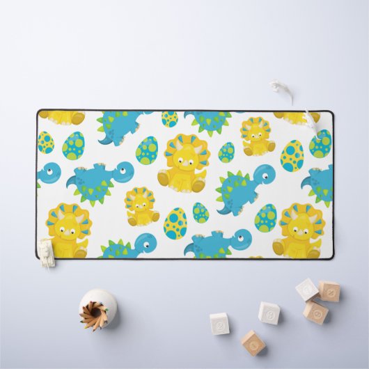 Patroon van dinosaurussen, luidopersen, Baby Dino Bureaumat (Kindertafel)
