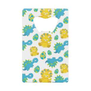 Patroon van dinosaurussen, luidopersen, Baby Dino Creditkaart Flessenopener