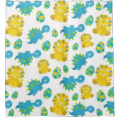 Patroon van dinosaurussen, luidopersen, Baby Dino Douchegordijn (Voorkant)