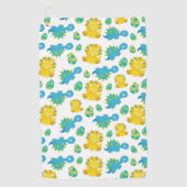 Patroon van dinosaurussen, luidopersen, Baby Dino Golfhanddoek (Voorkant)