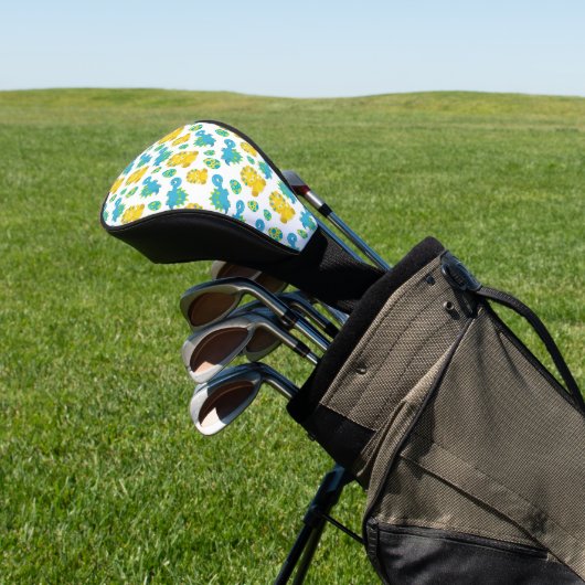 Patroon van dinosaurussen, luidopersen, Baby Dino Golfheadcover (Insitu)