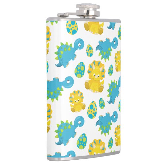 Patroon van dinosaurussen, luidopersen, Baby Dino Heupfles (Rechts)