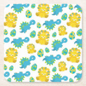 Patroon van dinosaurussen, luidopersen, Baby Dino Kartonnen Onderzetters (Voorkant)
