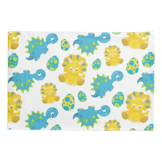 Patroon van dinosaurussen, luidopersen, Baby Dino Kussensloop (Achterkant)