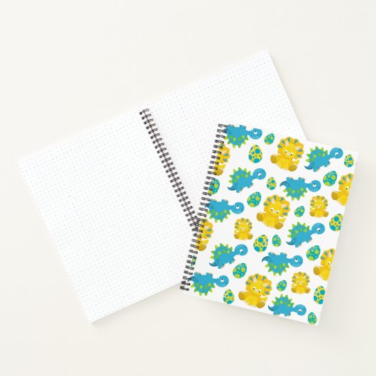 Patroon van dinosaurussen, luidopersen, Baby Dino Notitieboek (Binnen)