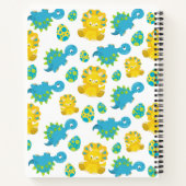 Patroon van dinosaurussen, luidopersen, Baby Dino Notitieboek (Achterkant)