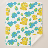 Patroon van dinosaurussen, luidopersen, Baby Dino Sherpa Deken (Voorkant)