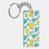 Patroon van dinosaurussen, luidopersen, Baby Dino Sleutelhanger (Voorkant Links)