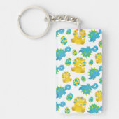 Patroon van dinosaurussen, luidopersen, Baby Dino Sleutelhanger (Voorkant)