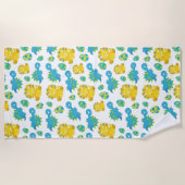 Patroon van dinosaurussen, luidopersen, Baby Dino Strandlaken (Voorkant)