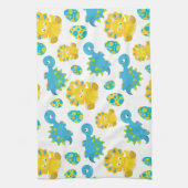 Patroon van dinosaurussen, luidopersen, Baby Dino Theedoek (Verticaal)