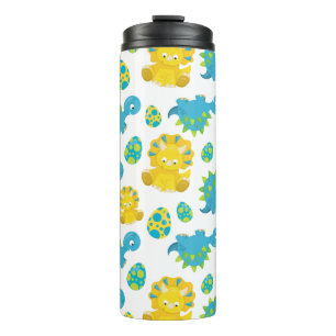 Patroon van dinosaurussen, luidopersen, Baby Dino Thermosbeker