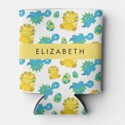 Patroon van dinosaurussen, schattige dinosaurussen blikjeskoeler (Voorkant)