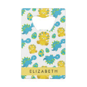 Patroon van dinosaurussen, schattige dinosaurussen creditkaart flessenopener (Achterkant)