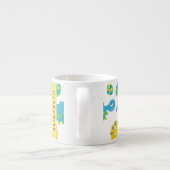 Patroon van dinosaurussen, schattige dinosaurussen espresso kop (Achterkant)