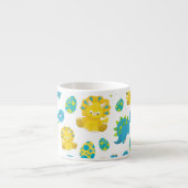 Patroon van dinosaurussen, schattige dinosaurussen espresso kop (Voorkant)