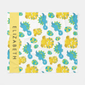 Patroon van dinosaurussen, schattige dinosaurussen fleece deken (Voorkant (Horizontaal))