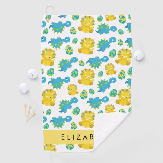 Patroon van dinosaurussen, schattige dinosaurussen golfhanddoek (Insitu)