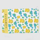 Patroon van dinosaurussen, schattige dinosaurussen golfhanddoek (Horizontaal)