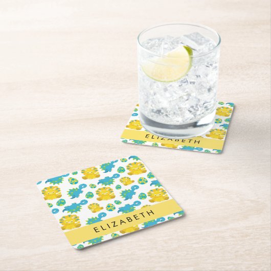 Patroon van dinosaurussen, schattige dinosaurussen kartonnen onderzetters (Insitu)