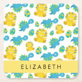 Patroon van dinosaurussen, schattige dinosaurussen kartonnen onderzetters (Voorkant)