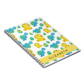 Patroon van dinosaurussen, schattige dinosaurussen notitieboek (Rechterzijde)