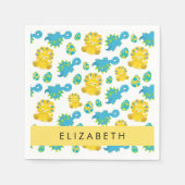 Patroon van dinosaurussen, schattige dinosaurussen servet (Voorkant)