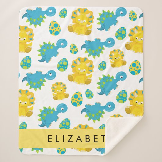 Patroon van dinosaurussen, schattige dinosaurussen sherpa deken (Voorkant)
