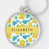 Patroon van dinosaurussen, schattige dinosaurussen sleutelhanger (Voorkant)