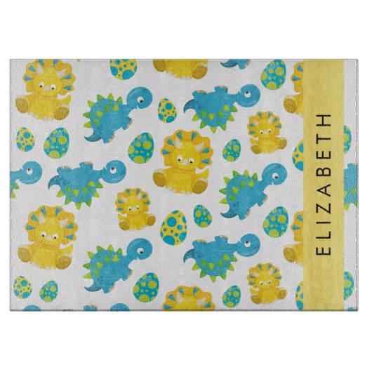 Patroon van dinosaurussen, schattige dinosaurussen snijplank (Voorkant)