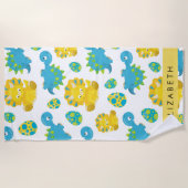 Patroon van dinosaurussen, schattige dinosaurussen strandlaken (Voorkant)