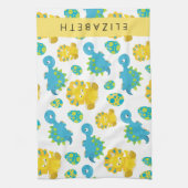 Patroon van dinosaurussen, schattige dinosaurussen theedoek (Verticaal)