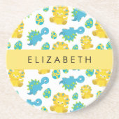 Patroon van dinosaurussen, schattige dinosaurussen zandsteen onderzetter (Voorkant)