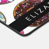 Patroon van donuts, kleurrijke donuts, Jouw naam Bureaumat (Hoek)