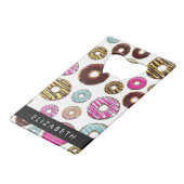 Patroon van donuts, kleurrijke donuts, Jouw naam Creditkaart Flessenopener (Voorkant Gekanteld)