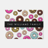 Patroon van donuts, kleurrijke donuts, Jouw naam Deurmat (Voorkant)