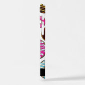 Patroon van donuts, kleurrijke donuts, Jouw naam iPhone Hoesje (Linkerkant)